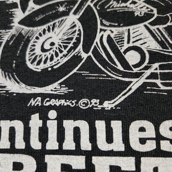 DAYTONA BEACH BIKE WEEK La Flame 1997 Vtg Black Graphic T-Shirt MEN'S L - Picture 3 of 8